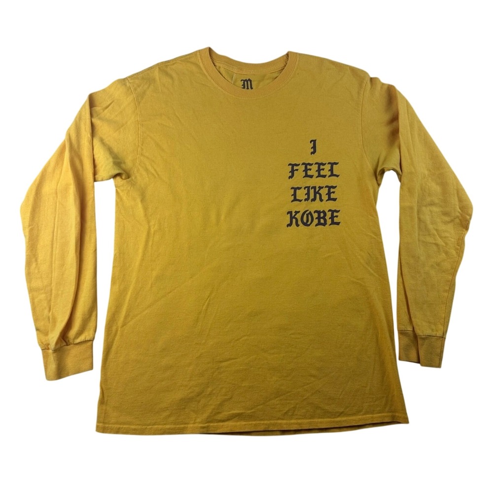Kanye West Long Sleeve T-Shirt Men M Yellow I Feel Like Kobe Mamba Day Athletic